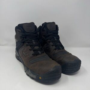 KEEN Utility Men's Kansas City Mid Height Carbon Toe Work Boot Size 14D Brown